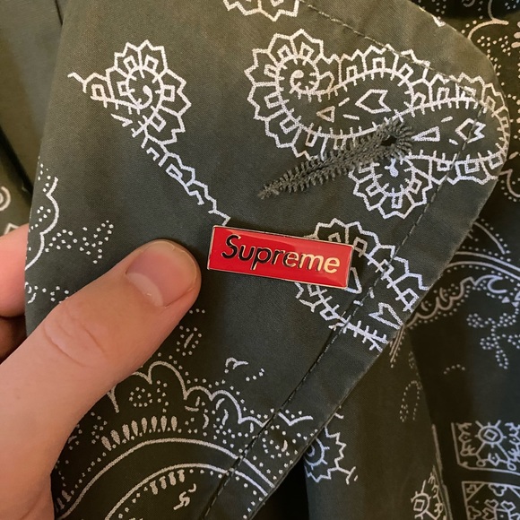 Supreme Military Trench Coat Olive Paisley - Picture 2 of 7
